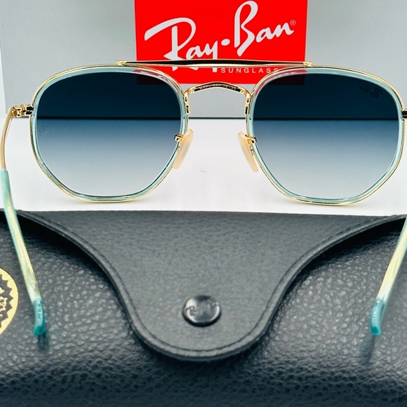 Ray-Ban Marshal II Aviator Sunglasses RB3648 52mm Arista w/ Gradient Blue Lens - Picture 10 of 14